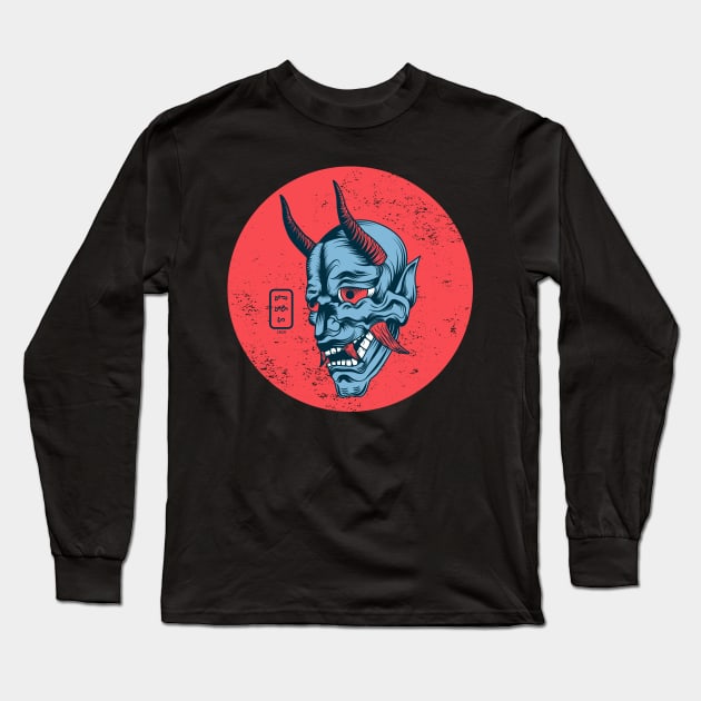 Hannya Floating Mask Long Sleeve T-Shirt by nkta